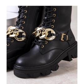 Bottines noires avec chaîne Laboy - Solea le noir 1