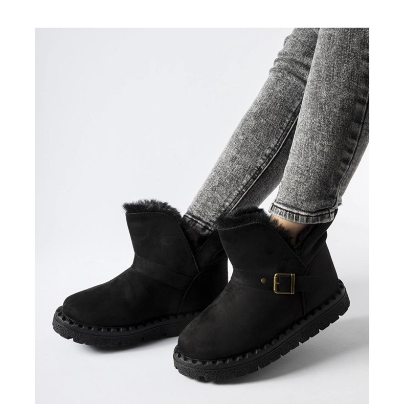 Boots de neige isolées noires à découpe Monal - Solea le noir 1