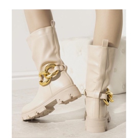 Bottes isolées beiges avec chaîne Harrison - Solea 1 Bottes isolées beiges avec chaîne Harrison - Solea 1