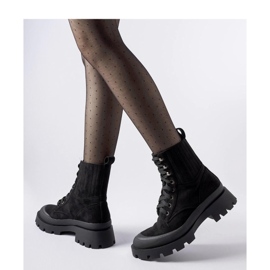 Bottines noires en éco-daim par Orson - Solea le noir 2