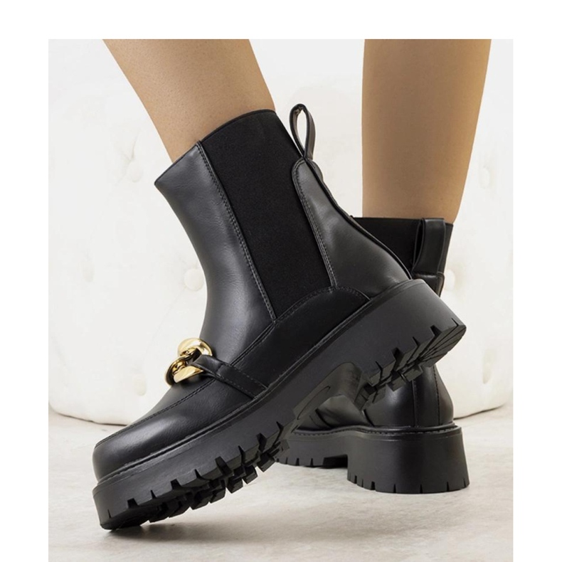 Bottines noires à semelle haute Pesa - Solea le noir 1 Bottines noires à semelle haute Pesa - Solea le noir 1