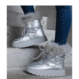 Bottes de neige isolées argentées avec fourrure Arilla - Solea gris 1 Bottes de neige isolées argentées avec fourrure Arilla - Solea gris 1