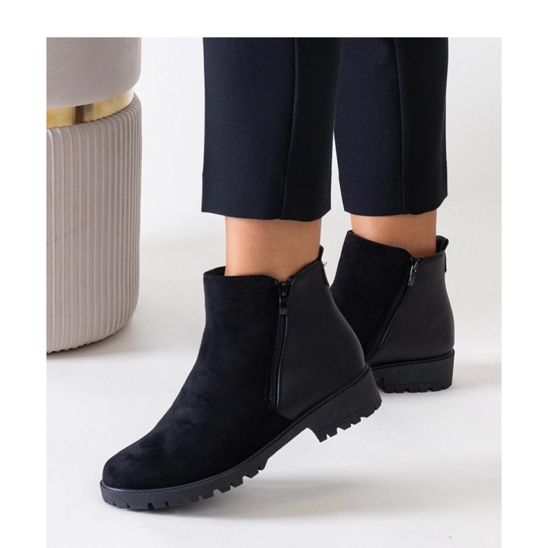 Bottines plateforme noires en éco-daim Kirla - Solea 1