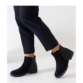 Bottines plateforme noires en éco-daim Kirla - Solea le noir 2