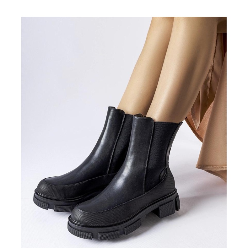 Bottines noires à tige élastique Faisal - Solea le noir 1 Bottines noires à tige élastique Faisal - Solea le noir 1