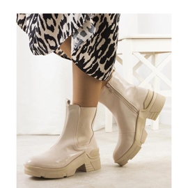 Bottines en cuir verni beige Asma - Solea 1