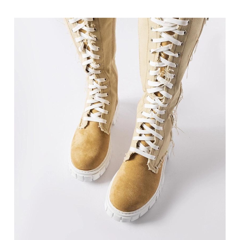 Bottines Palmer isolées en tissu beige - Solea 1 Bottines Palmer isolées en tissu beige - Solea 1