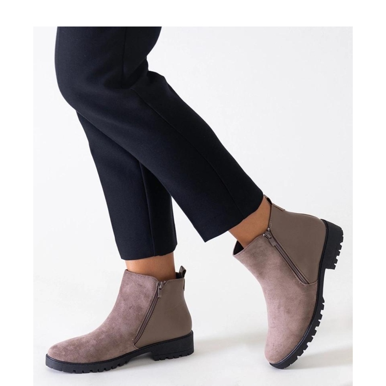 Bottines plateforme marron en éco-daim Kirla - Solea brun 1