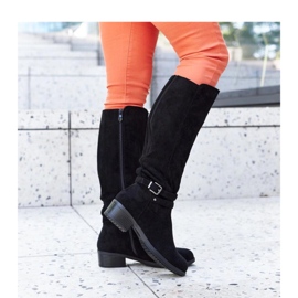Bottes isolées noires en éco-daim par Aldisio - Solea le noir 1