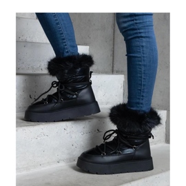 Bottes de neige isolées noires avec fourrure Arilla - Solea le noir 1 Bottes de neige isolées noires avec fourrure Arilla - Solea le noir 1