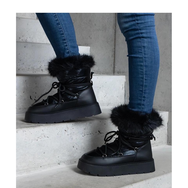 Bottes de neige isolées noires avec fourrure Arilla - Solea 1