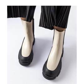 Bottines slip-on beiges et noires par Faisal - Solea 2