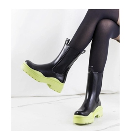 Bottines noires à semelle verte Nester - Solea le noir 1