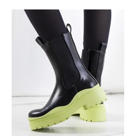 Bottines noires à semelle verte Nester - Solea le noir 2