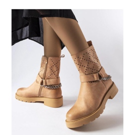 Bottines beiges ajourées avec chaîne de Procopio - Solea 2
