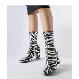 Bottines imitation zèbre Upland - Solea noir 1