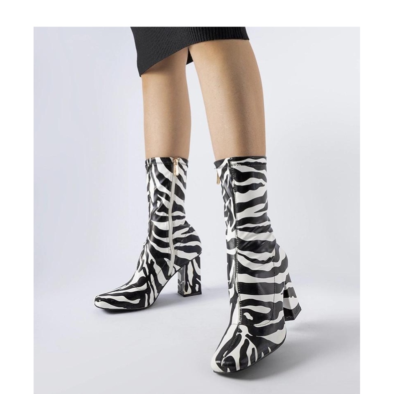 Bottines imitation zèbre Upland - Solea noir 1