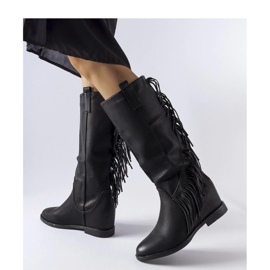 Noir Giorgia - Bottines compensées recouvertes Solea le noir 2