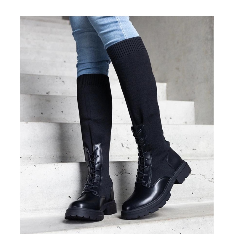 Boots noires à enfiler avec tige en matière élastique Luana - Solea 1