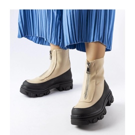 Bottines massives beiges à fermeture éclair de Morley - Solea 1 Bottines massives beiges à fermeture éclair de Morley - Solea 1