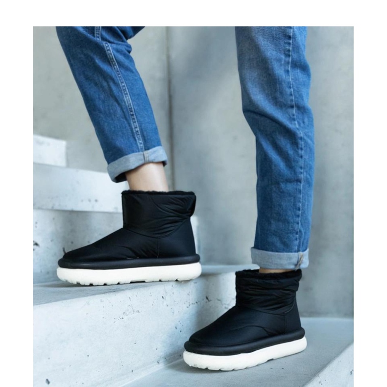 Bottes de neige chaudes noires sur la plateforme Cores - Solea 1