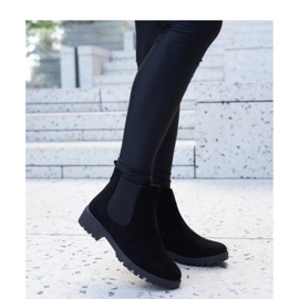 Bottines décontractées classiques noires en éco-daim Sabre - Solea le noir 4