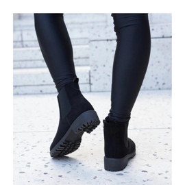 Bottines décontractées classiques noires en éco-daim Sabre - Solea le noir 5