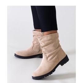 Bottines à volants beiges en éco-daim Hinda - Solea 2