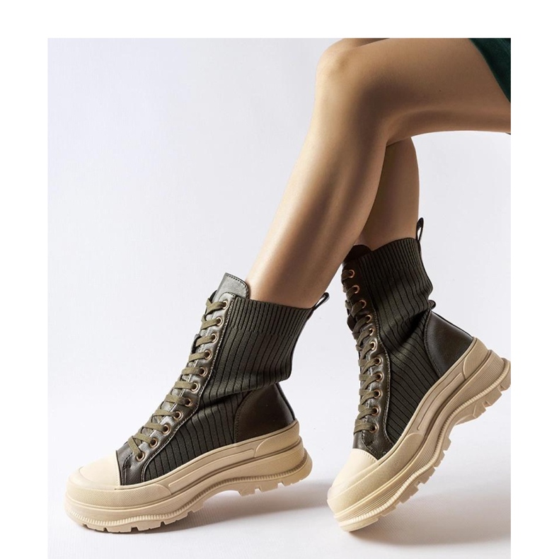 Bottines vert foncé à semelle épaisse légère Vitto - Solea 1