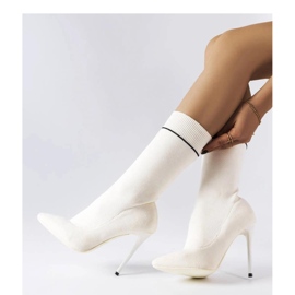 Bottines chaussettes blanches à talon haut Pelletier - Solea 1