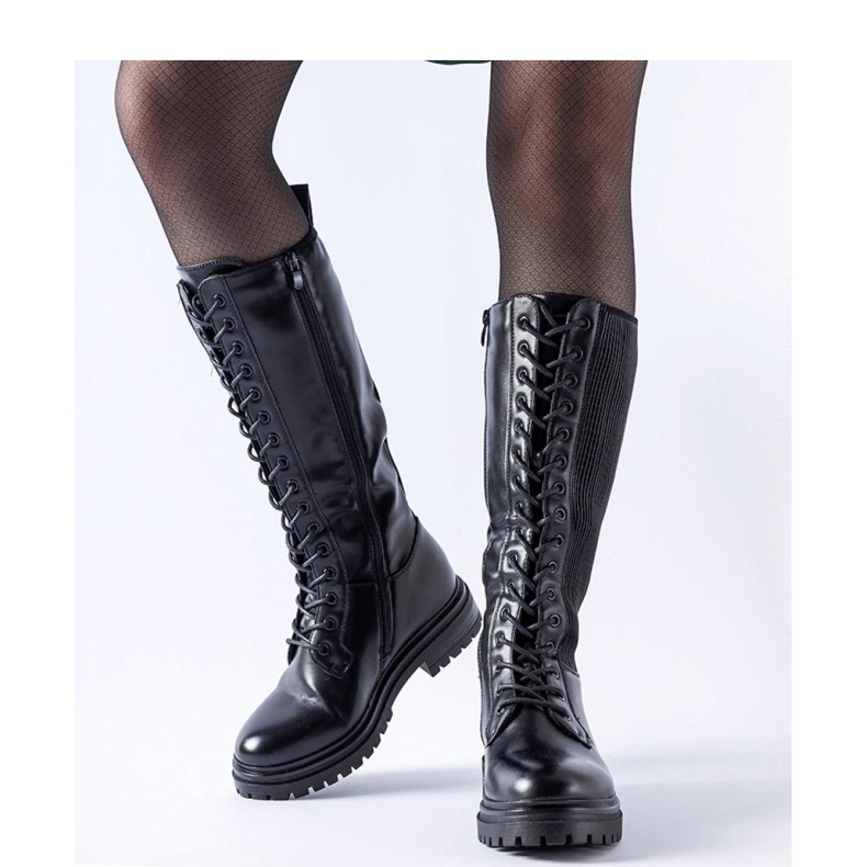Boots noires avec empiècement élastique Windham - Solea le noir 1