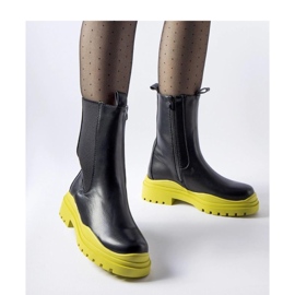 Bottines noires à semelle colorée par Delebio - Solea le noir 1