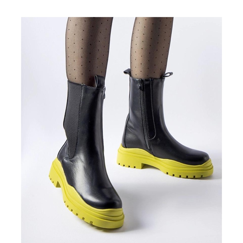 Bottines noires à semelle colorée par Delebio - Solea 1