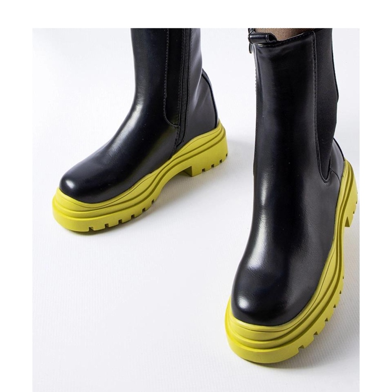 Bottines noires à semelle colorée par Delebio - Solea le noir 2