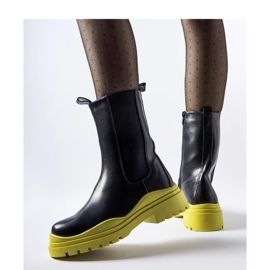 Bottines noires à semelle colorée par Delebio - Solea le noir 3