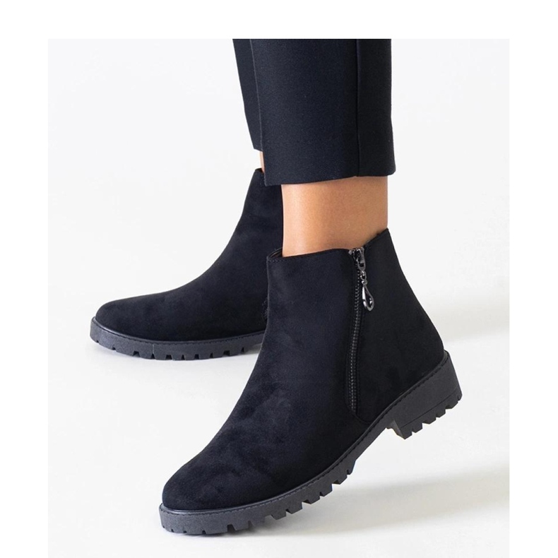 Bottines noires avec empiècements métalliques en éco-daim le noir 1