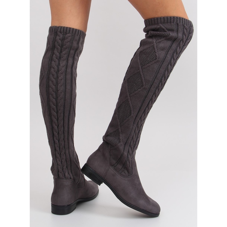 Bottes à dessus en fil gris et gris 2