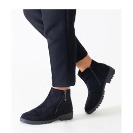 Bottines noires avec empiècements métalliques en éco-daim le noir 2