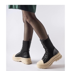 Boots chaussettes noires à semelle légère le noir 2