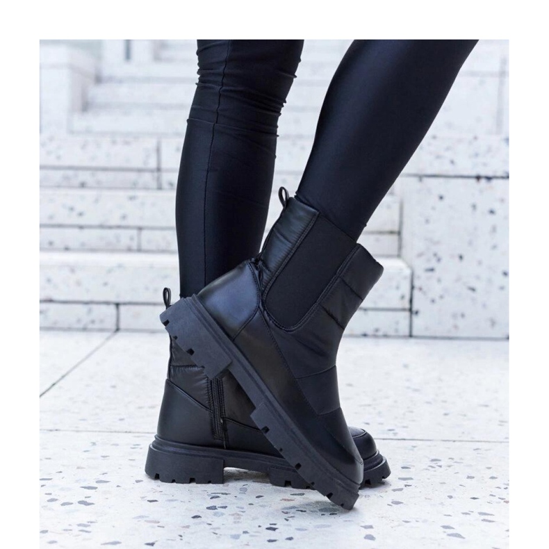 Bottes de neige chaudes noires le noir 1