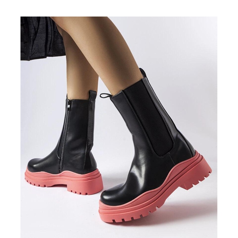 Bottines noires à semelle colorée le noir 1