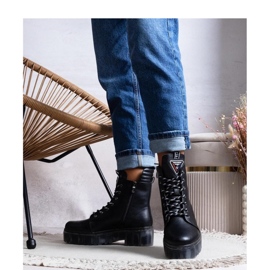 Boots noires, cuir naturel le noir 1 Boots noires, cuir naturel le noir 1