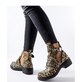 Boots à découpes imprimé léopard le noir 2