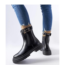 Bottines noires avec fermoir décoratif le noir 1