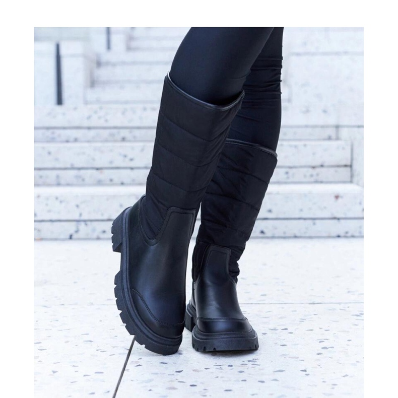 Solea Bottes de neige isolées noires 1