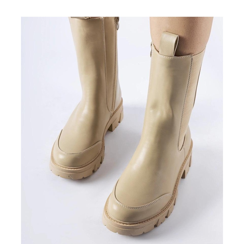Bottines hautes isolées massives Beige 1 Bottines hautes isolées massives Beige 1