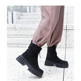 Bottes zippées isolées noires en éco-daim le noir 2