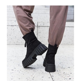 Bottes zippées isolées noires en éco-daim le noir 6