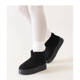 Bottes de neige décontractées noires à plateforme haute le noir 1