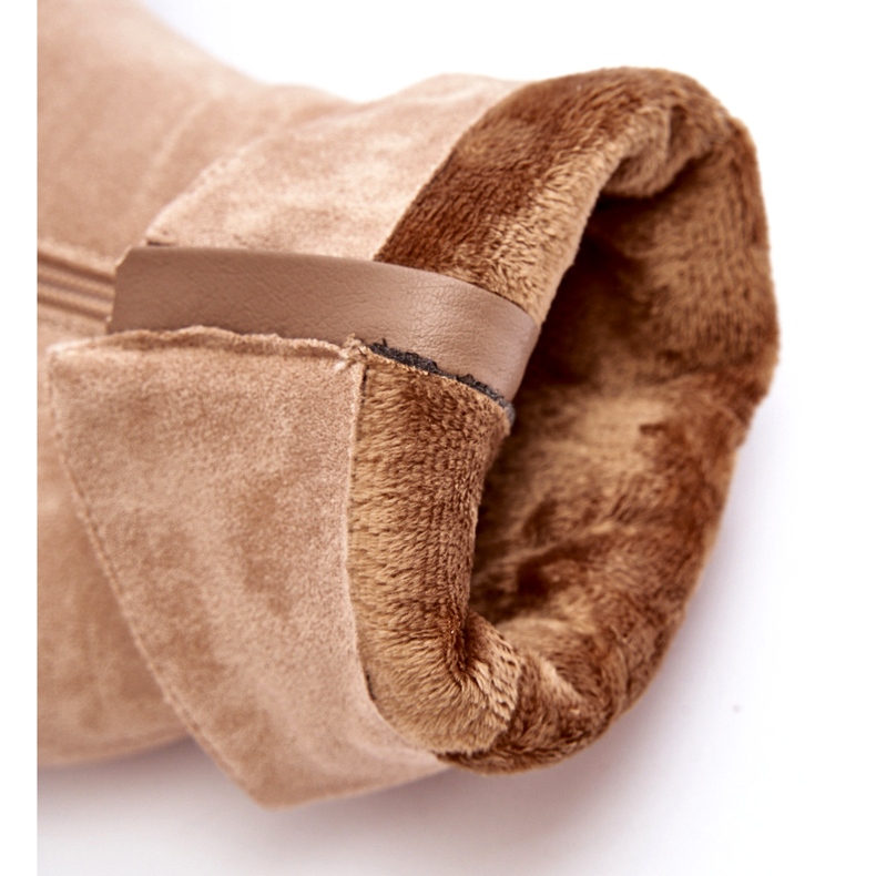 Evento Bottes isolées beiges Shavy pour femmes avec une tige froncée sur un talon haut 1